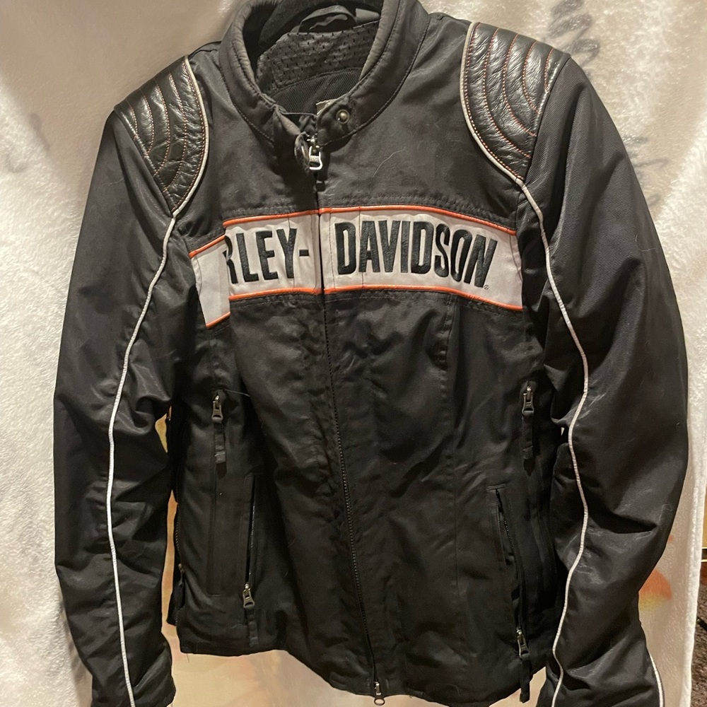 Harley Davidson Ladies leather riding jacket.